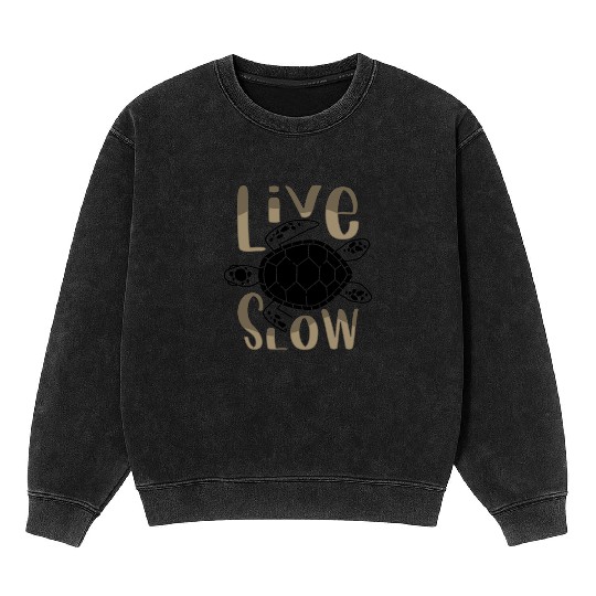 Relax and Live Slow Sea Turtle Beachy Vacation Mineral Wash Sweatshirts