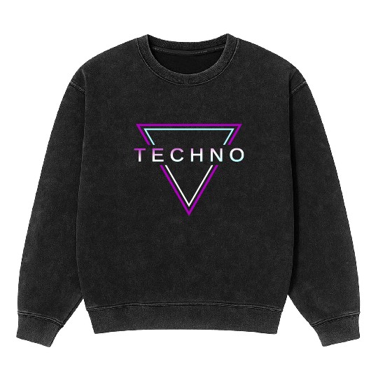 Techno House Party EDM Festival Goa Electro Rave Mineral Wash Sweatshirts