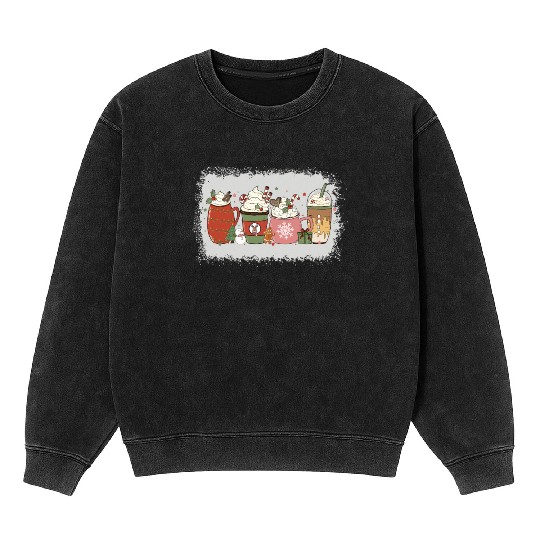 Christmas Hot Chocolate Peppermint Mocha Mineral Wash Sweatshirts