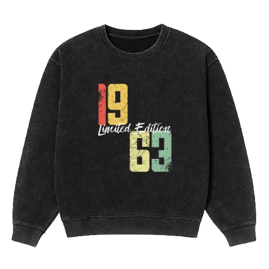 60 Years Vintage 1963 Retro 60th Birthday Mineral Wash Sweatshirts