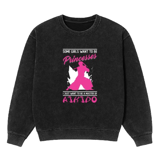 Aikido Girl Japan Taekwondo Karate Martial Arts Mineral Wash Sweatshirts