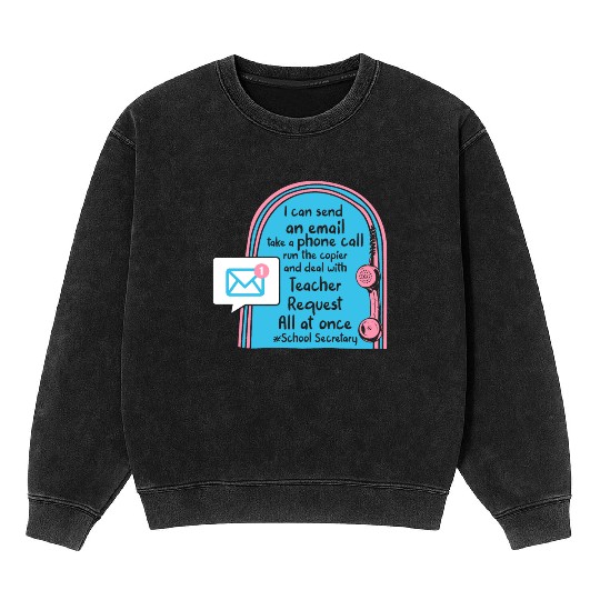 School Secretary Job Description Funny Mineral Wash Sweatshirts,