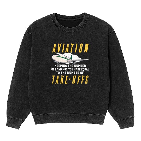 Pilot Aviation Airplane Airline Future Pilots Mineral Wash Sweatshirts