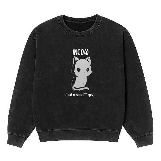 Cat ( meow ) Mineral Wash Sweatshirts