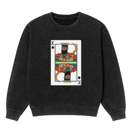 King Spades African American Card Halloween Mineral Wash Sweatshirts