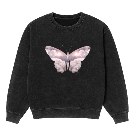 A heavenly butterfly made of delicate clouds Mineral Wash Sweatshirts