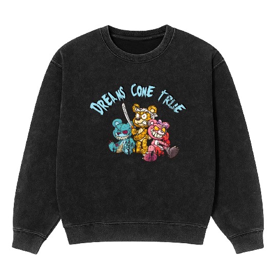 Dreams come True for Teddys Horror Halloween Mineral Wash Sweatshirts