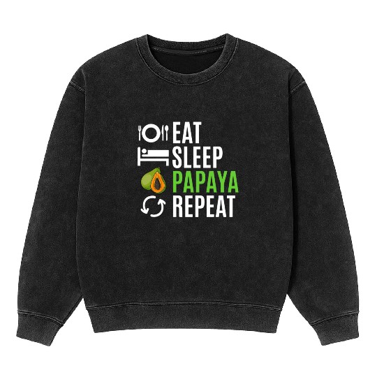 Eat Sleep Papaya Repeat Mineral Wash Sweatshirts