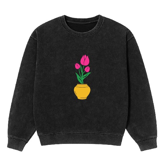 Tulip Gardening Colourful Mineral Wash Sweatshirts