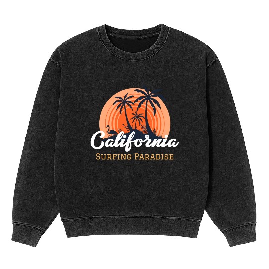 California surfing paradise Mineral Wash Sweatshirts