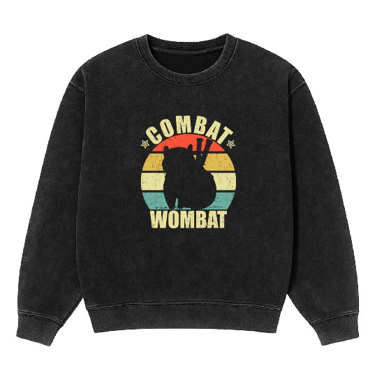 Combat Wombat For A Wombats Lover Mineral Wash Sweatshirts