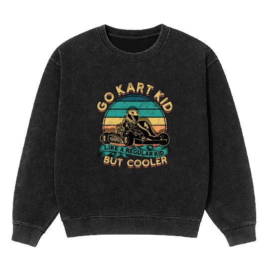 Go Kart Racer Pit Crew Car Racing Karting Mineral Wash Sweatshirts