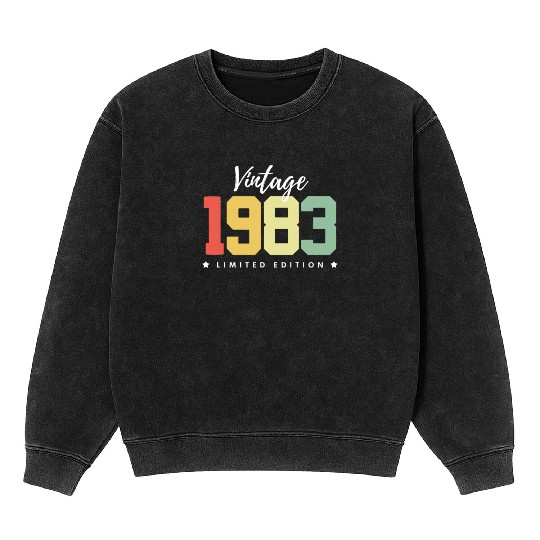 40 Years Vintage 1983 Retro 40th Birthday Mineral Wash Sweatshirts