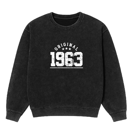 60 Years Vintage 1963 Retro 60th Birthday Mineral Wash Sweatshirts