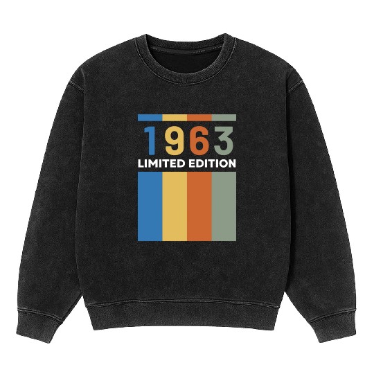 60 Years Vintage 1963 Retro 60th Birthday Mineral Wash Sweatshirts