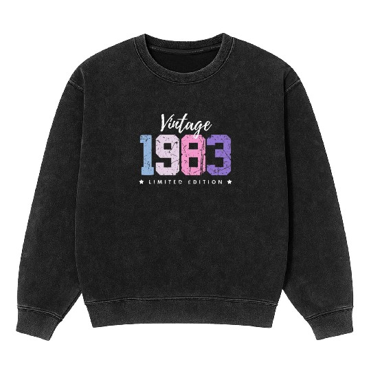 40 Years Vintage 1983 Retro 40th Birthday Mineral Wash Sweatshirts