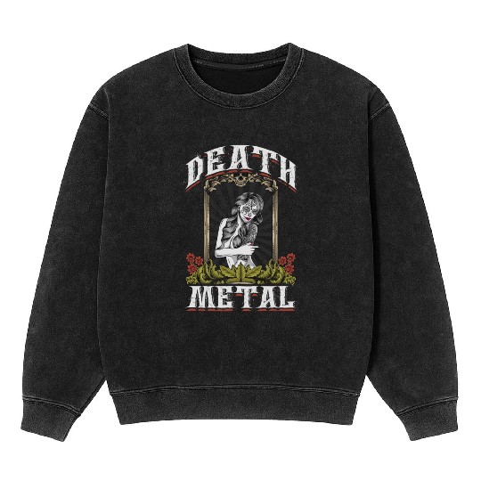Goth Rock Satan Festivals Death Metal Mineral Wash Sweatshirts