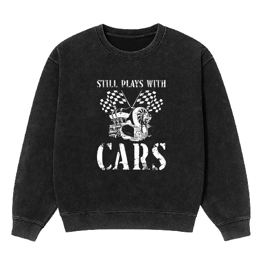 Drag Racing Race Car Vintage Still Mineral Wash Sweatshirts