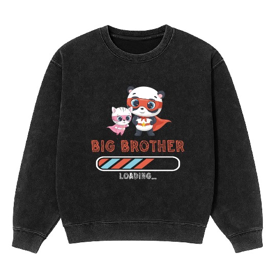 Big brother super hero panda cat Mineral Wash Sweatshirts