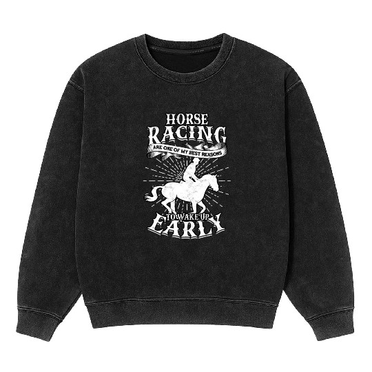 Horse Racing Equestrian Horseback Horse Racer Mineral Wash Sweatshirts