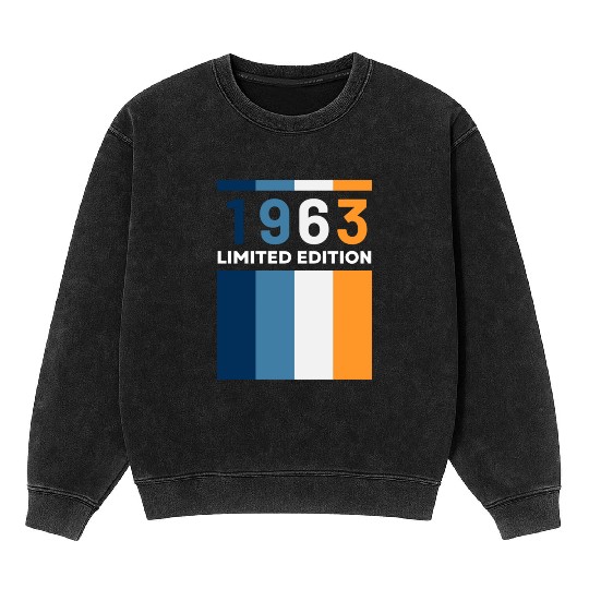 60 Years Vintage 1963 Retro 60th Birthday Mineral Wash Sweatshirts