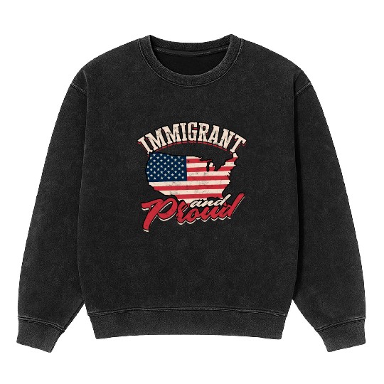 US Immigrant Indigenous USA Immigrants america Mineral Wash Sweatshirts
