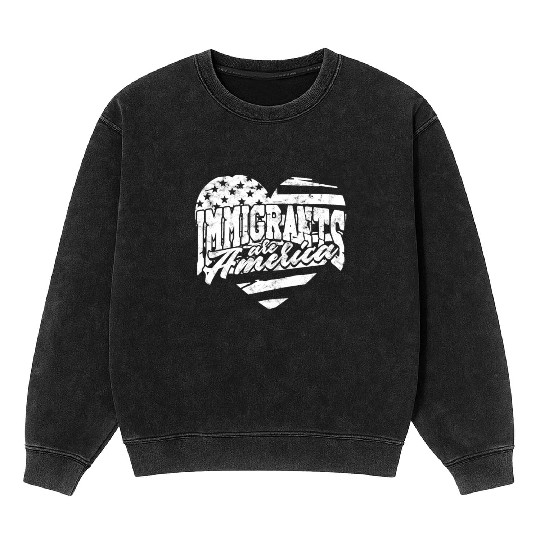 US Immigrant Indigenous USA Immigrants america Mineral Wash Sweatshirts