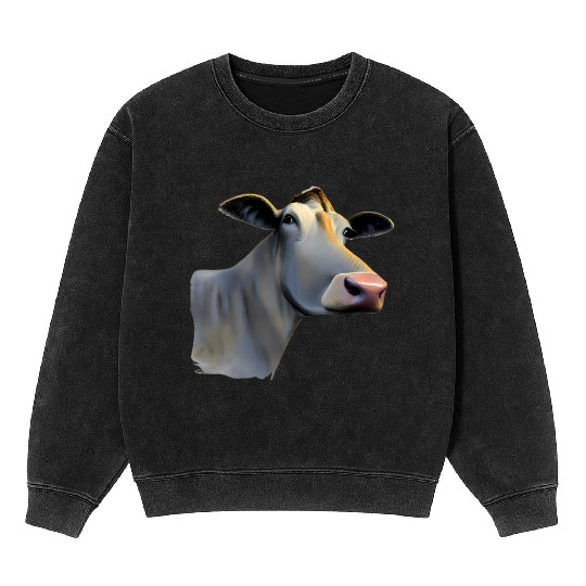 Cow Funny Military Mineral Wash Sweatshirts