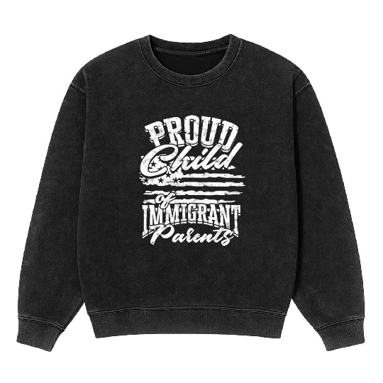 US Immigrant Indigenous USA Immigrants america Mineral Wash Sweatshirts