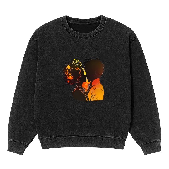 Valentine's Gift, Sweet Couple's Embrace, Warm Mineral Wash Sweatshirts