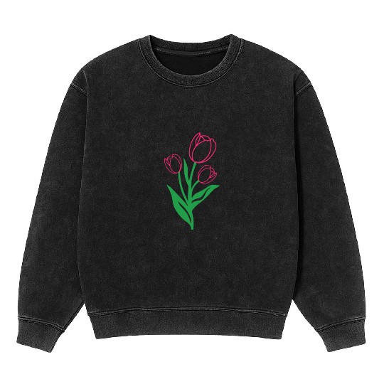 Tulip Gardening Colourful Mineral Wash Sweatshirts