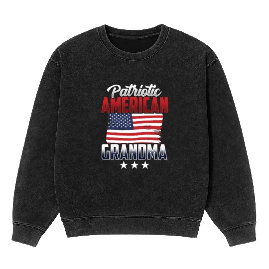 Patriotic American Grandma US Patriot USA Mineral Wash Sweatshirts