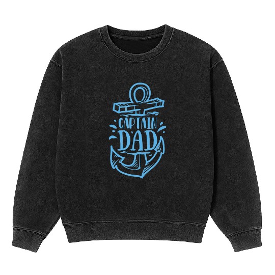 Fishing - Captain Dad Mineral Wash Sweatshirts