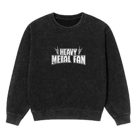 Heavy Metal Fan Music Band Genre Mineral Wash Sweatshirts