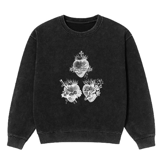 Sacred Heart of Jesus and Immaculate Heart of Mary Mineral Wash Sweatshirts