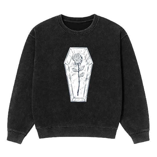 Coffin rose art Coffin rose art inspiration store Mineral Wash Sweatshirts