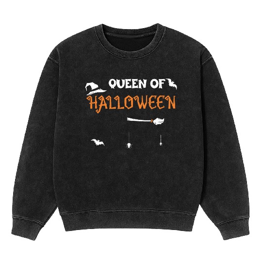 Queen Of Halloween - Halloween Mineral Wash Sweatshirts