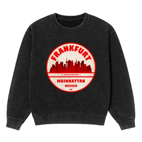 Frankfurt Germany Mineral Wash Sweatshirts