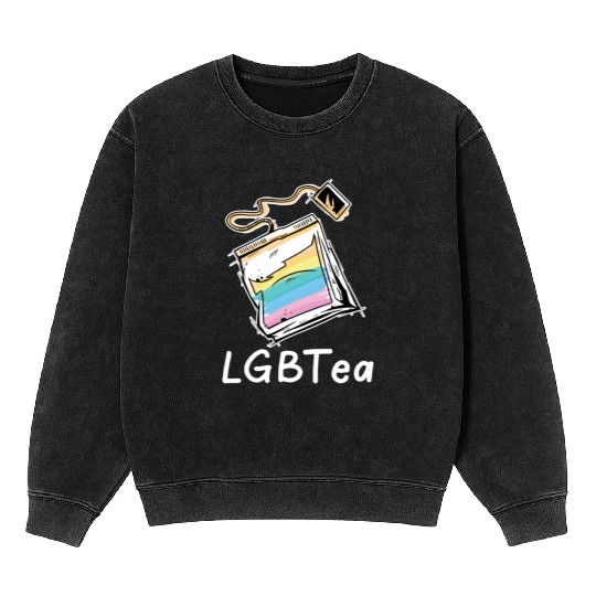 Cute LGBTea Funny Teabag Rainbow Aesthetic Pride M Mineral Wash Sweatshirts