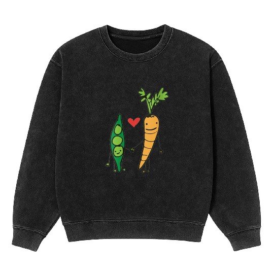 womens carrot and peas v neck Mineral Wash Sweatshirts