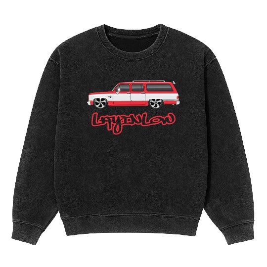 layinlow Cardinal Red Mineral Wash Sweatshirts
