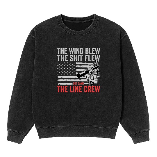 Funny Electrical Lineman Saying Thank A Lineman Mineral Wash Sweatshirts