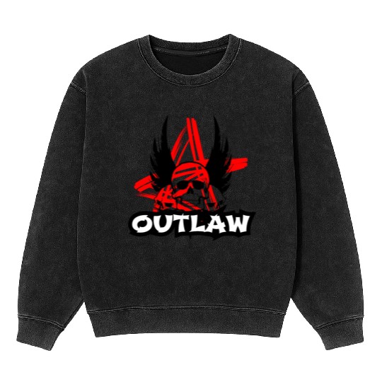 Skull - Bad Ass - Outlaw Mineral Wash Sweatshirts