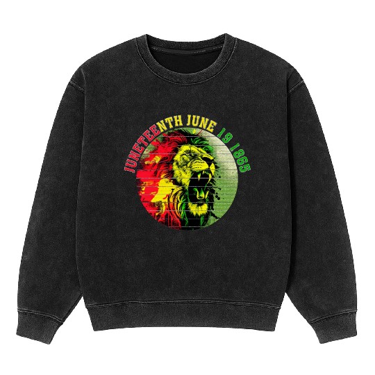 Juneteenth lion Black Pride African American Mineral Wash Sweatshirts