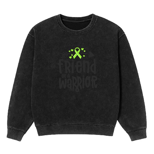 Friend Of A Warrior Lime Green Ribbon Lyme Mineral Wash Sweatshirts