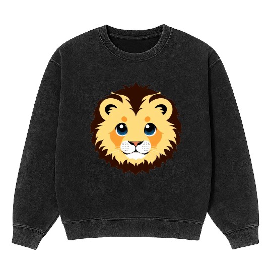 Royal Cartoon Lion - King of the Jungle 8 Mineral Wash Sweatshirts
