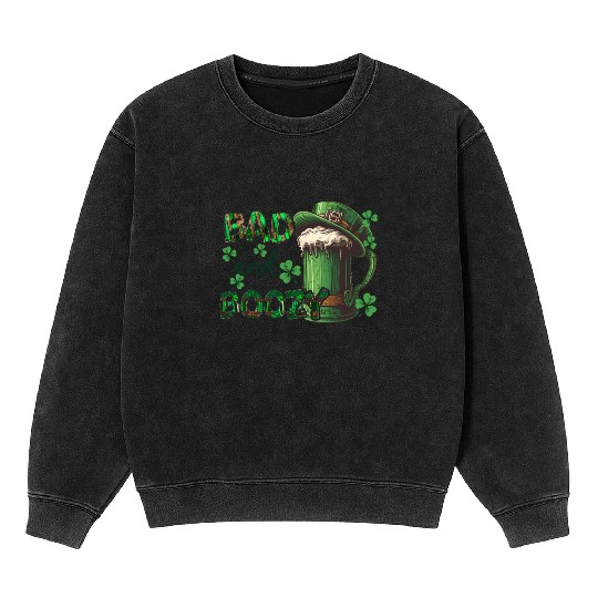 Mens St Patricks Day Irland Irish Green Shamrock Mineral Wash Sweatshirts