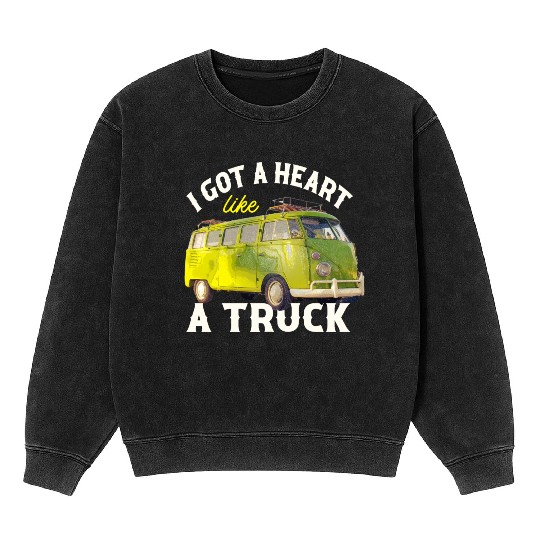 I Got A Heart Like A Truck Mineral Wash Sweatshirts