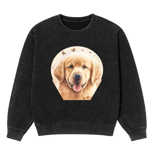 Golden Retriever Cute Flat-coated Retriever Golden Mineral Wash Sweatshirts