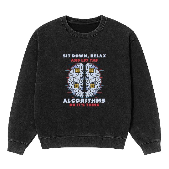 Computer Algorithm Programmer Artificial Mineral Wash Sweatshirts